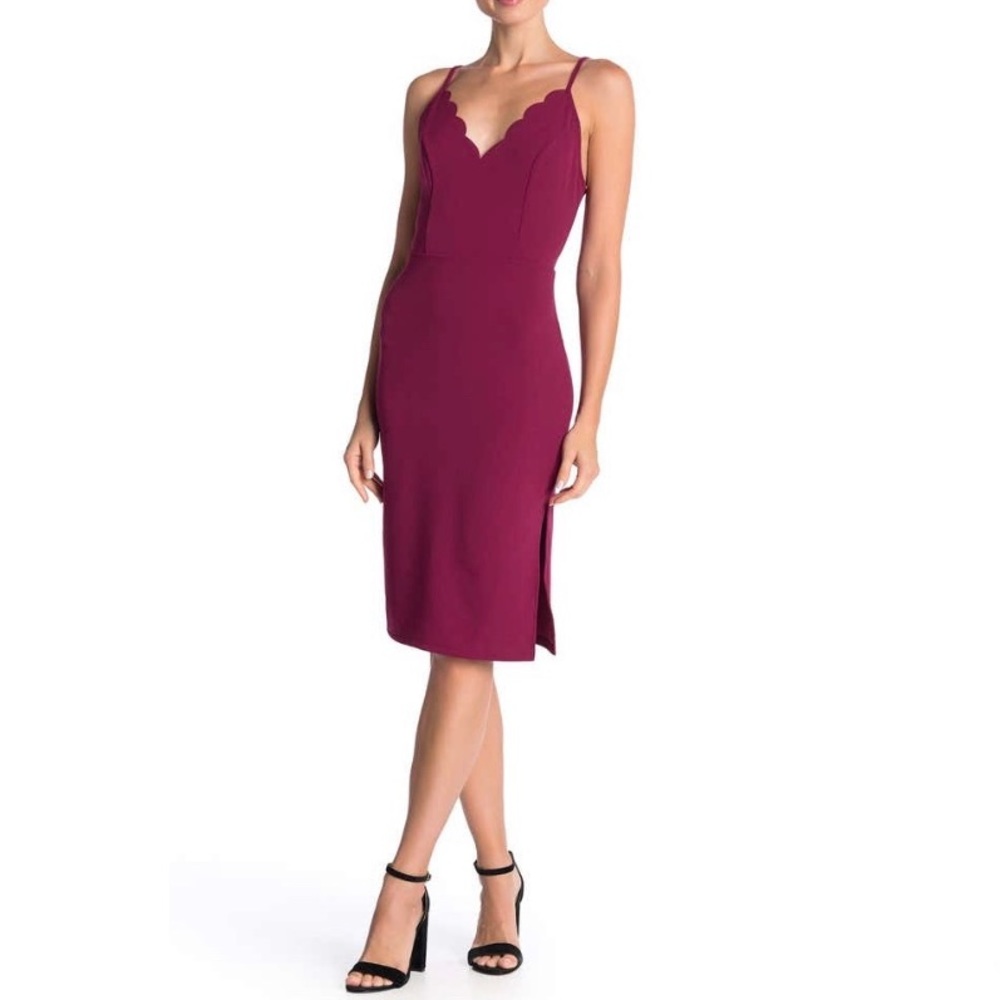 HP🌺New🌺Socialite Body Cone Dark Red Midi Dress🌺